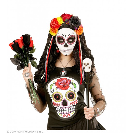 Στέκα με Μεγάλα Πολύχρωμα Λουλούδια και κορδέλες