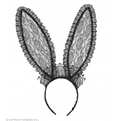 Στέκα Κουνελάκι Μαύρη  Δαντέλα