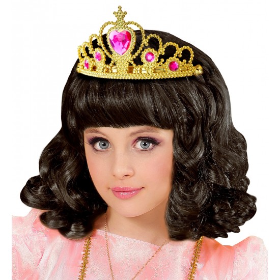 Στέκα Τιάρα Χρυσή με Ροζ Πετράδια