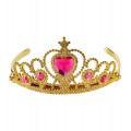 Στέκα Τιάρα Χρυσή με Ροζ Πετράδια