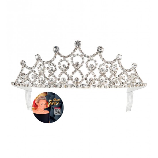 Τιάρα Ασημί με Strass