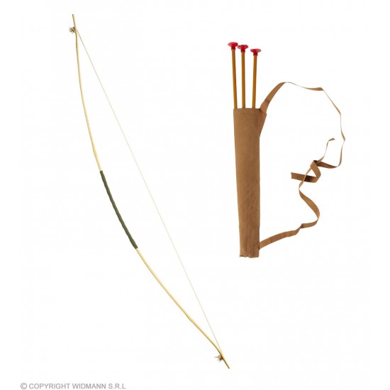 Τόξο Ξύλινο με Φαρέτρα και 3 Βέλη