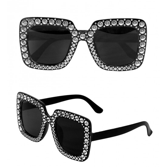 Αποκριάτικα Γυαλιά Μαύρα με Στρας