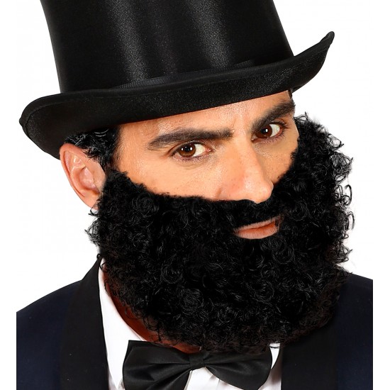 Γενειάδα Μαύρη Σγουρή με Μουστάκι