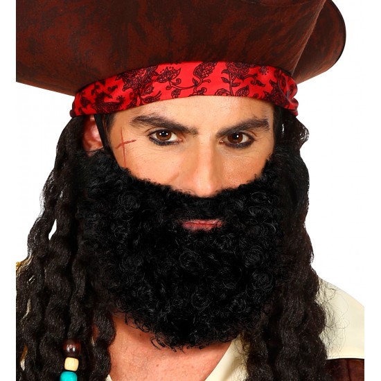 Γενειάδα Μαύρη Σγουρή με Μουστάκι