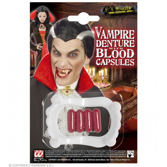 Δόντια-Μασελάκι Βαμπίρ με αμπούλες αίμα