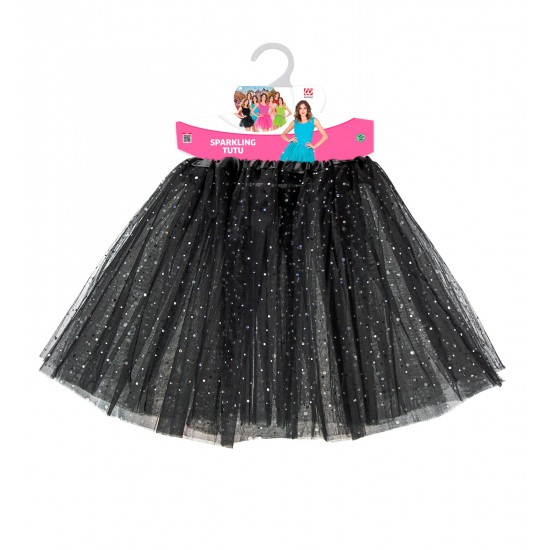 Φούστα Tutu Μαύρη με Στρας 40 cm