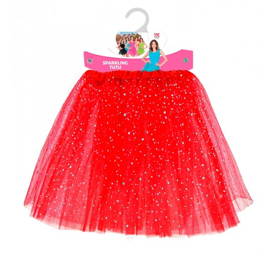 Φούστα Tutu Κόκκινη με Στρας 40 cm