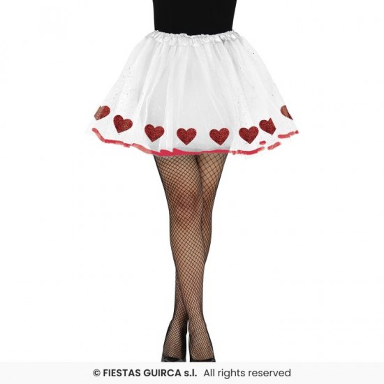 Φούστα Tutu Άσπρη με Καρδιές
