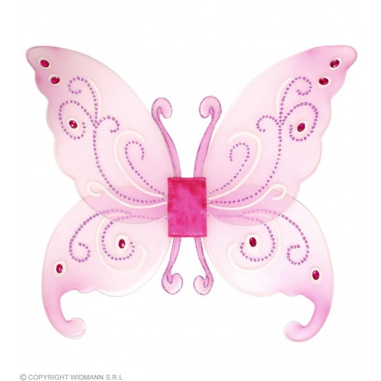 Φτερά Νεράϊδας Ροζ με Πετράδια 66x55cm