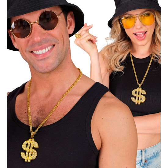 Κολιέ Χρυσό Δολάριο Stras