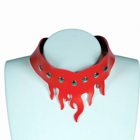 Περιλαίμιο Πανκ με Φωτιές