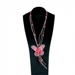 Κολιέ Ροζ Νεράϊδας Πεταλούδας
