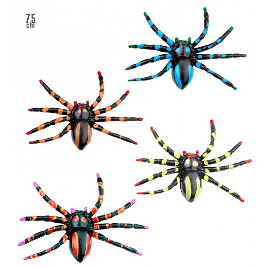 Σετ από 4 Πολύχρωμες Αράχνες 7,5cm