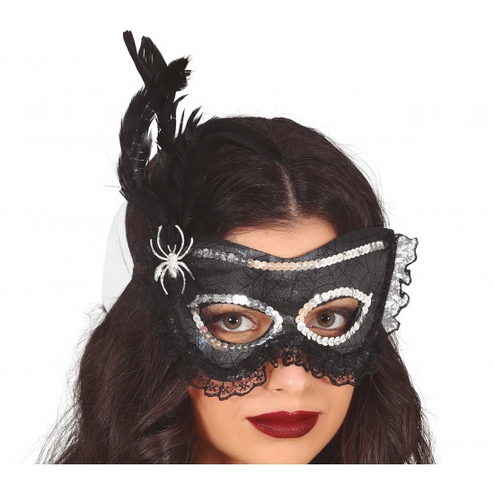 Μάσκα Ματιών Μαύρη με Φτερά 12039