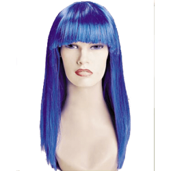 Περούκα Μπλε Μακριά με Φράντζα