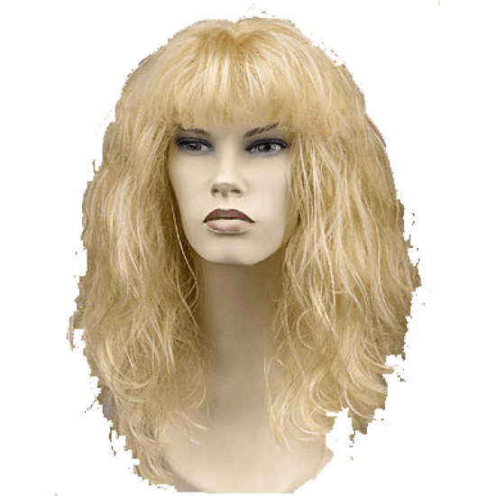 Περούκα Ξανθιά Μακριά με Φράντζα Rock Star