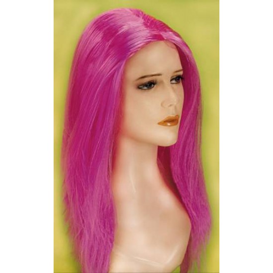 Περούκα Ροζ Μακριά Χωρίς Φράντζα