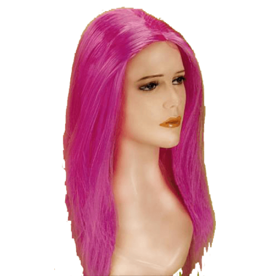 Περούκα Ροζ Μακριά Χωρίς Φράντζα