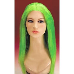 Περούκα Πράσινη Μακριά Χωρίς Φράντζα