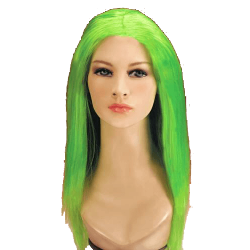 Περούκα Πράσινη Μακριά Χωρίς Φράντζα