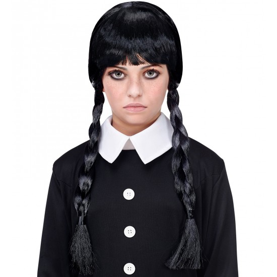 Περούκα Παιδική Μαύρη με Κοτσίδες