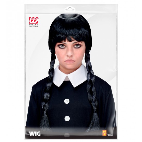 Περούκα Παιδική Μαύρη με Κοτσίδες