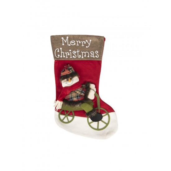 Χριστουγεννιάτικη Μπότα Χιονάνθρωπος Ποδήλατο 50cm