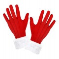 Γάντια Κόκκινα κοντά με Άσπρη Γούνα