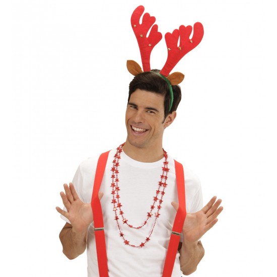 Στέκα Ταράνδου με αυτάκια και κουδούνια κόκκινο