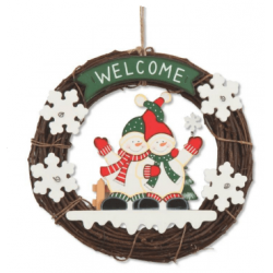 Στεφάνι xmas ξύλινο Φ30cm