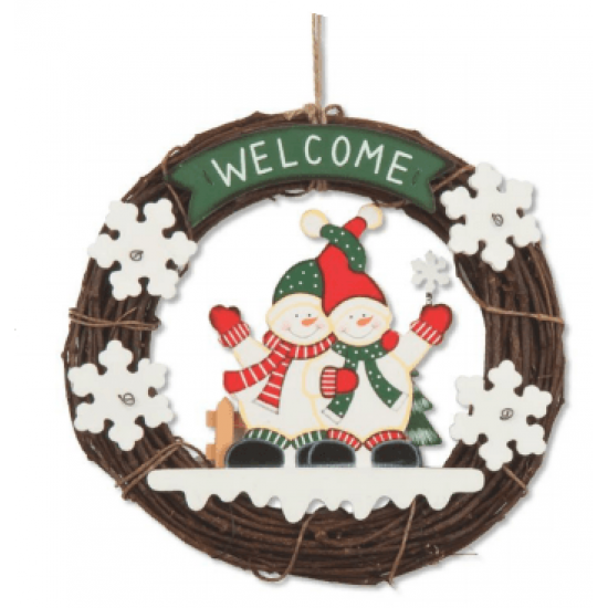 Στεφάνι xmas ξύλινο Φ30cm