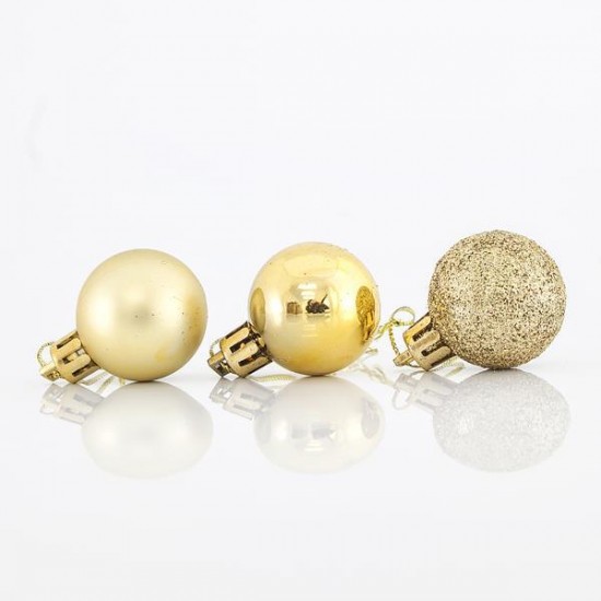 Μπάλα πλαστική χρυσή set 24 τεμ mix 3cm