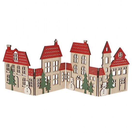 Χριστουγεννιάτικο Χωριό Ξύλινο Ανοιγόμενη Ταμπέλα 60x20cm