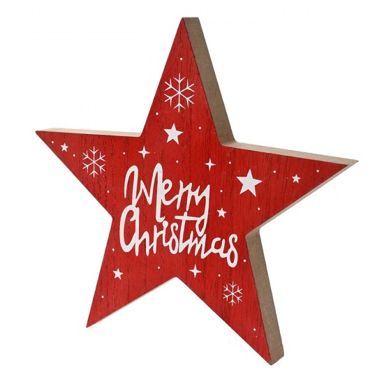 Χριστουγεννιάτικο Αστέρι Ξύλινο Κόκκινο 18x18cm