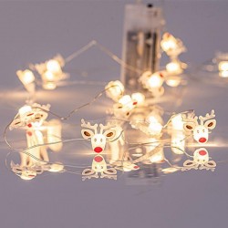 20 Mini Led με ακριλικούς Ταράνδους, μπαταρίας