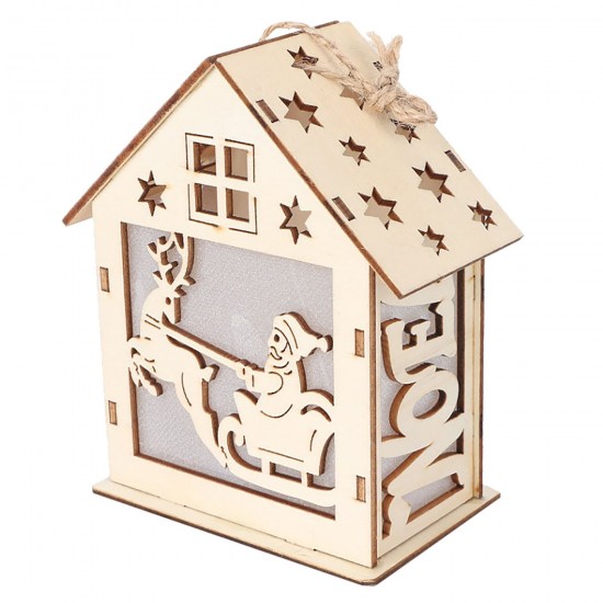 Σπιτάκι xmas ξύλινο 12x10x6cm με φως